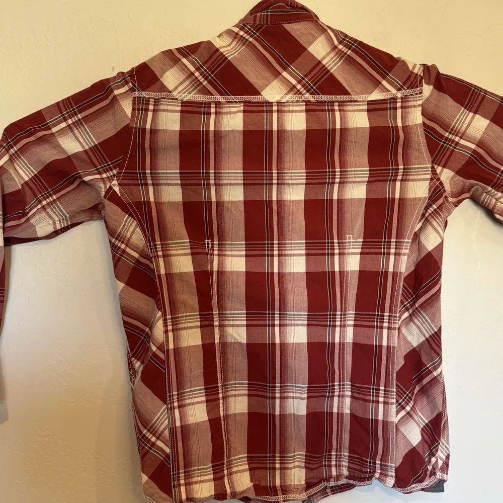BKE Buckle Pearl SnapShirt Men's Sz M Standard Fit Long Sleeve Multi Color Plaid - Picture 6 of 9